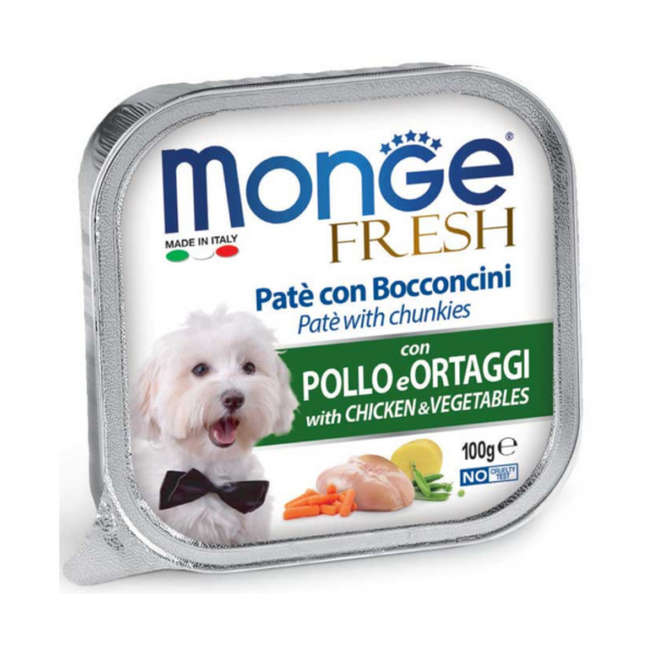 Monge Fresh Dog Paté con Bocconcini Pollo e Ortaggi - 100 g