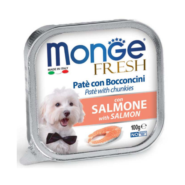 Monge Fresh Dog Paté con Bocconcini Salmone - 100 g