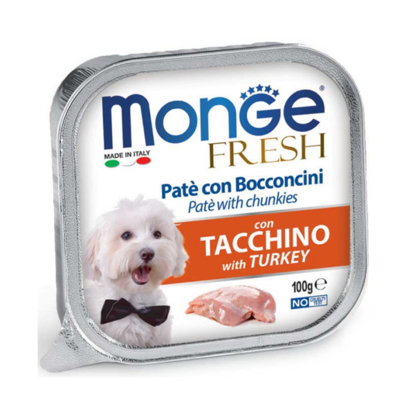 Monge Fresh Dog Paté con Bocconcini Tacchino - 100 g