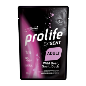 Prolife Exigent Cat Adult Cinghiale, Quaglia, Anatra e Patate - 85 g