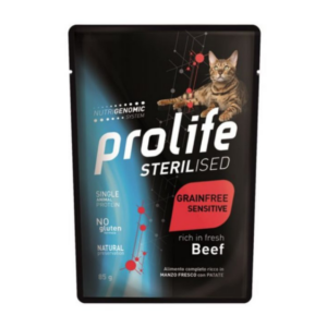 Prolife Sterilised Cat Grain Free Sensitive Manzo - 85 g