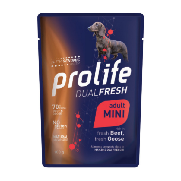 Prolife Dual Fresh Dog Adult Mini Manzo e Oca - 100 g