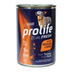 Prolife Dual Fresh Dog Adult Medium&Large Tacchino e Maiale - 400 g