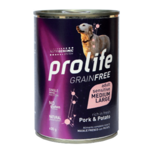 Prolife Grain Free Dog Adult Sensitive Medium&Large Maiale e Patate - 400 g