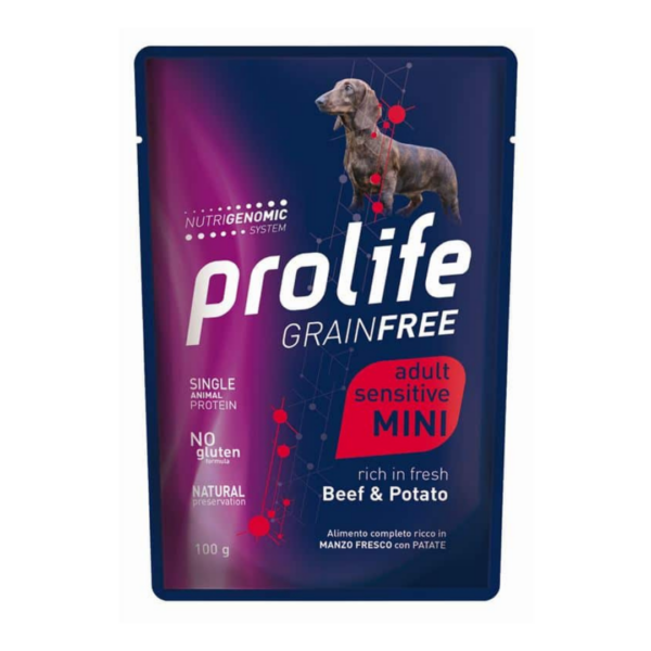 Prolife Grain Free Dog Adult Sensitive Mini Manzo e Patate - 100 g