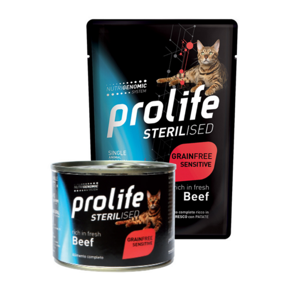 Prolife Sterilised Cat Grain Free Sensitive Manzo - 85 g - immagine 2