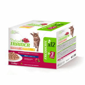 Natural Trainer Cat Adult Multipack Bocconcini in Salsa Salmone e Pollo - 12X85 g