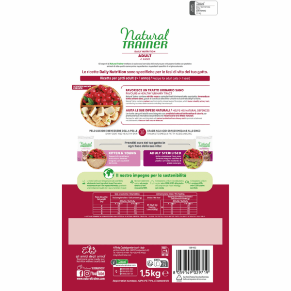 Natural Trainer Cat Daily Nutrition Adult Tonno - 1,5 kg - immagine 2