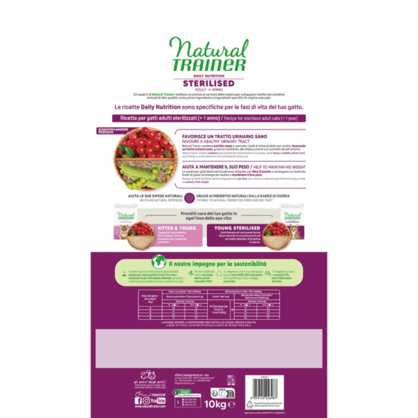 Natural Trainer Cat Daily Nutrition Adult Sterilised Salmone - 10 kg - immagine 2