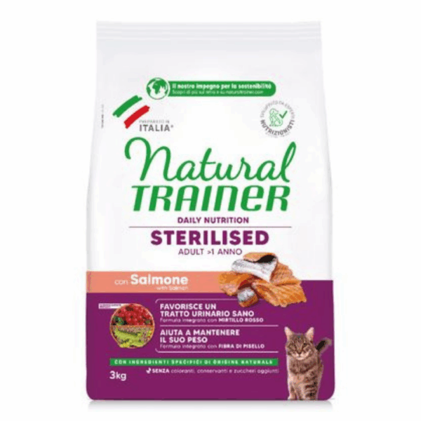 Natural Trainer Cat Daily Nutrition Adult Sterilised Salmone - 3 kg - immagine 3
