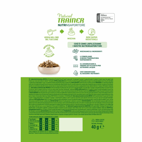 Natural Trainer Dog All Sizes Adult Nutrinsaporitore Manzo - 40 g - immagine 2