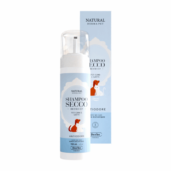 Natural Derma Pet Shampoo Secco Mousse Antiodore Cani e Gatti - 150 ml