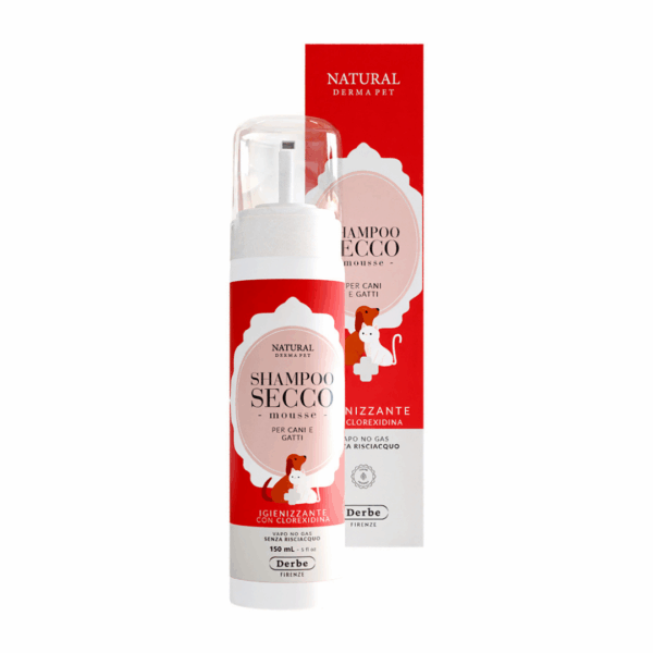 Natural Derma Pet Shampoo Secco Mousse Igienizzante Cani e Gatti - 150 ml