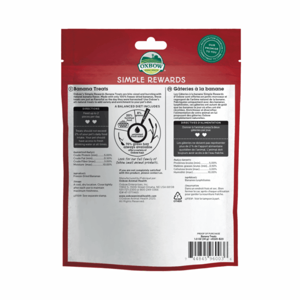 Oxbow Simple Rewards Banana Treats - 30 g - immagine 2