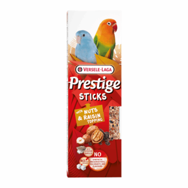 Versele-Laga Prestige Sticks Parrocchetti con Noci e Uvetta - 60 g