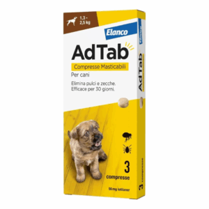 AdTab Dog Antiparassitario Compresse Masticabili (> 1,3-2,5 kg) - 3 pz