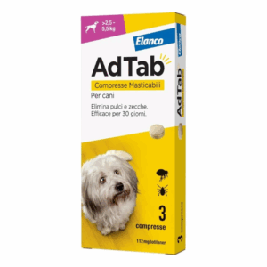 AdTab Dog Antiparassitario Compresse Masticabili (> 2,5-5,5 kg) - 3 pz