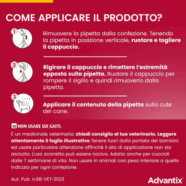 Advantix Dog Antiparassitario Spot-on (da 25 a 40 kg) - 4X4 ml - immagine 6