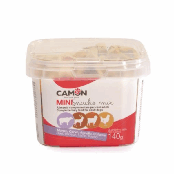 Camon Dog Mini Snacks Mix con Manzo, Cervo, Agnello e Pollame - 140 g