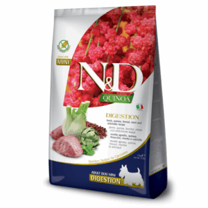 Farmina Dog N&D Quinoa Digestion Mini Adult Agnello, Quinoa, Finocchio, Menta e Carciofo – 2,5 kg