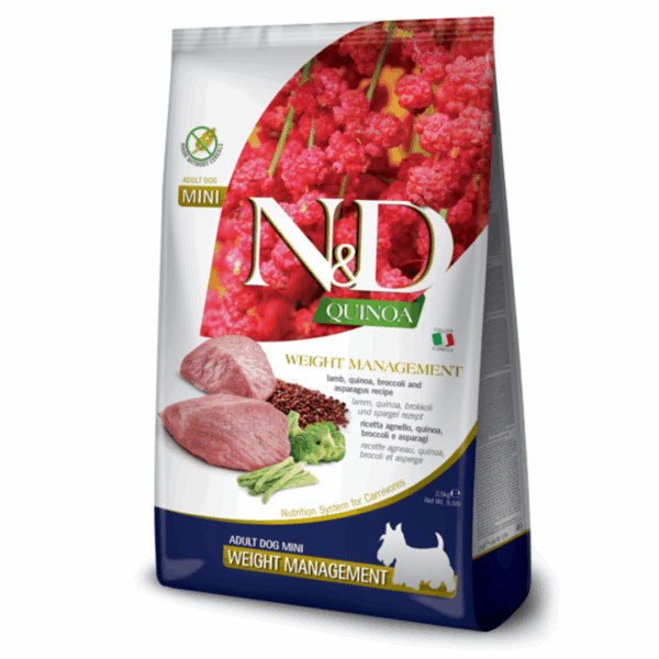 Farmina Dog N&D Quinoa Weight Management Adult Mini Agnello - 2,5 kg