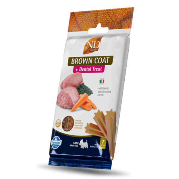 Farmina Dog N&D Brown Coat Dental Treats Adult Mini con Agnello - 60 g