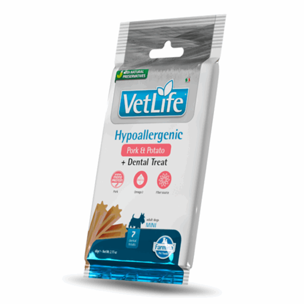 Farmina Dog VetLife Dental Treats Adult Mini Hypoallergenic Maiale e Patate - 60 g