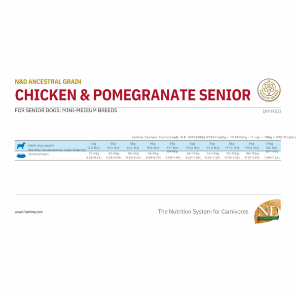 Farmina Dog N&D Ancestral Grain Mini Senior Pollo – 2,5 kg - immagine 2