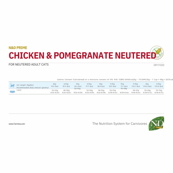 Farmina Cat N&D Prime Adult Neutered Pollo e Melograno - 300 g - immagine 2