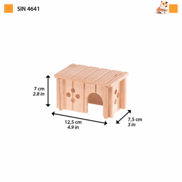 Ferplast Casetta per Criceti in Legno SIN 4641- 12,5 X 7,5 X h 7 cm - immagine 2