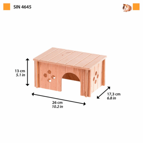 Ferplast Casetta per Porcellini d'India in Legno SIN 4645- 26 X 17,3 X h 13 cm - immagine 2