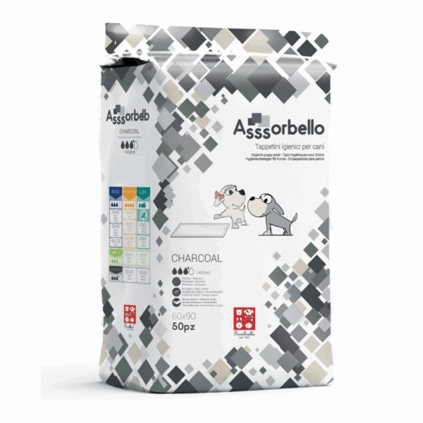 Ferribiella Assorbello Charcoal Tappetini Igienici per Cani - 60X90 50pz