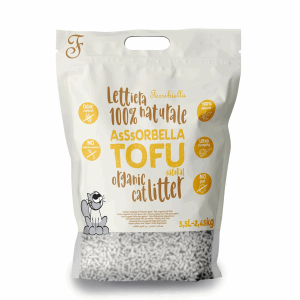 Ferribiella Assorbella Tofu Lettiera 100% Naturale per Gatti Natural - 5,5 l