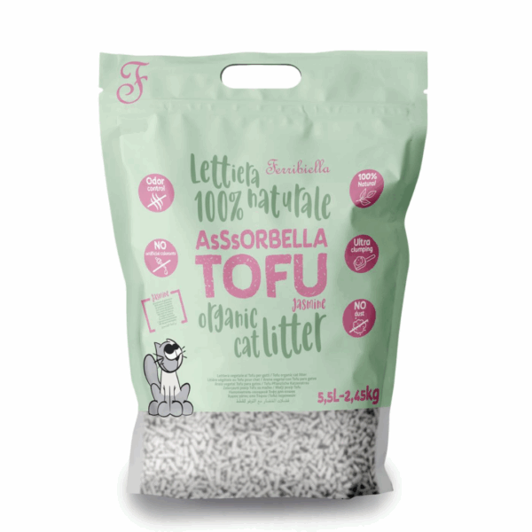 Ferribiella Assorbella Tofu Lettiera 100% Naturale per Gatti Jasmine - 5,5 l