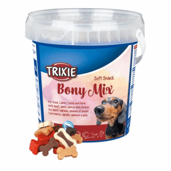 Trixie Dog Soft Snack Bony Mix con Manzo, Agnello, Salmone e Pollo - 500 g - immagine 2
